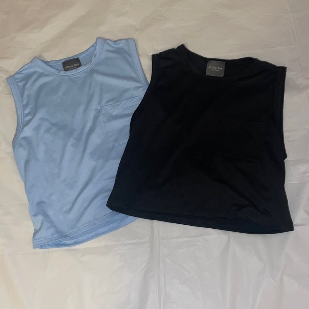 Pack of two SUPER SOFT cropped tank tops